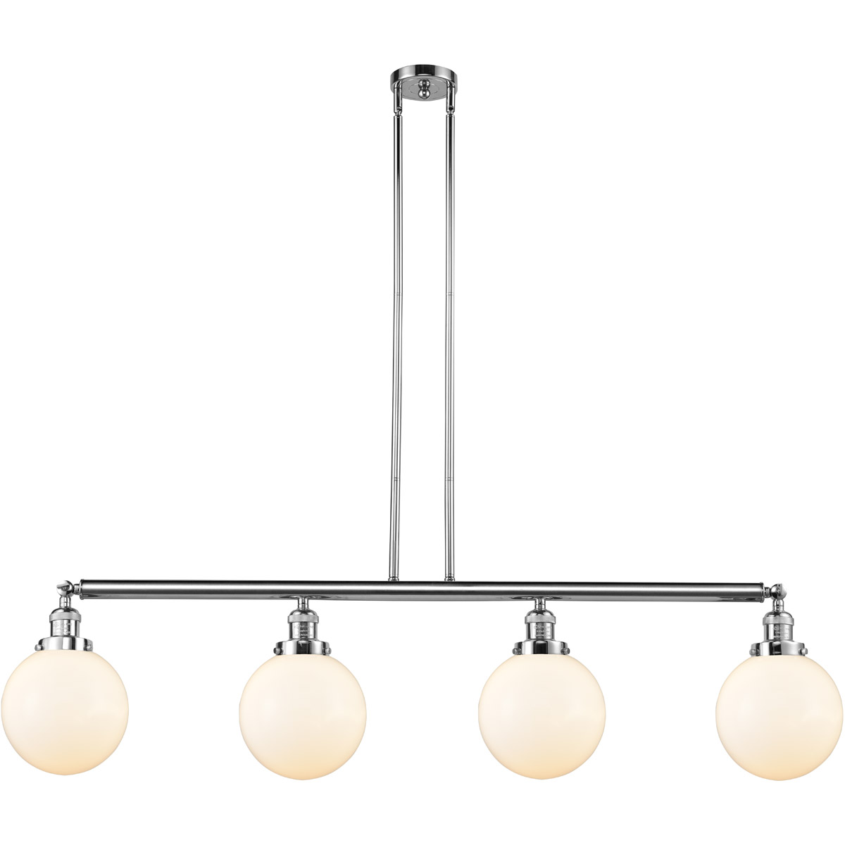 Innovations Lighting 214-PC-G201-8 Franklin Restoration Large Beacon 4 Light 52.63 inch Polished Chrome Island Light Ceiling Light in Matte White Glas