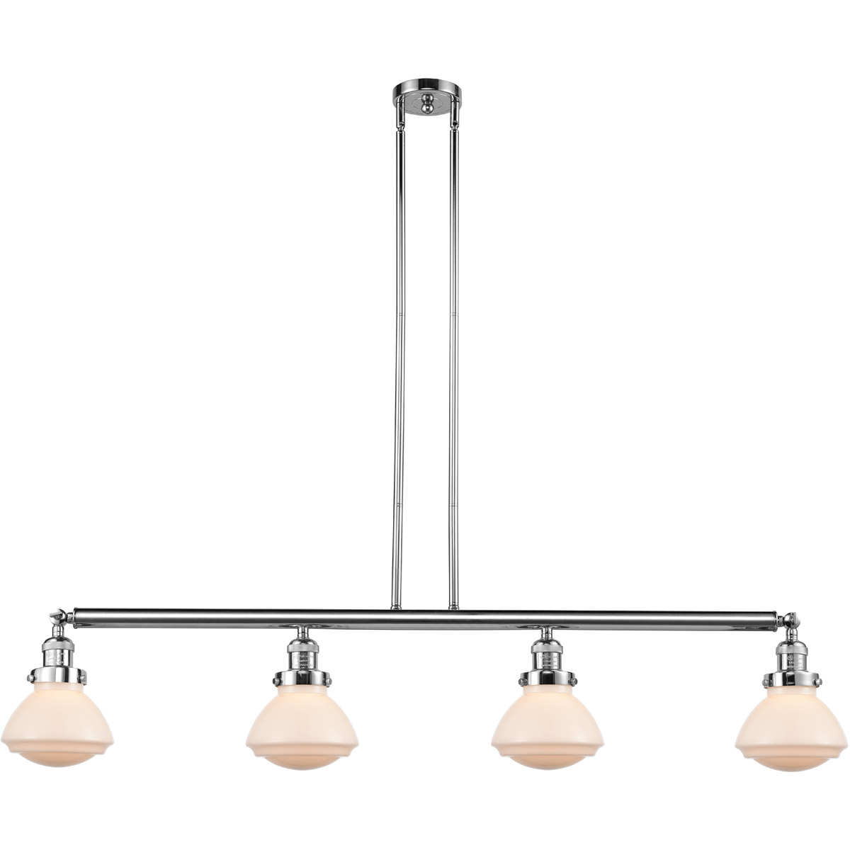 Innovations Lighting 214-PC-G321 Franklin Restoration Olean 4 Light 51.38 inch Polished Chrome Island Light Ceiling Light in Matte White Glass, Frankl