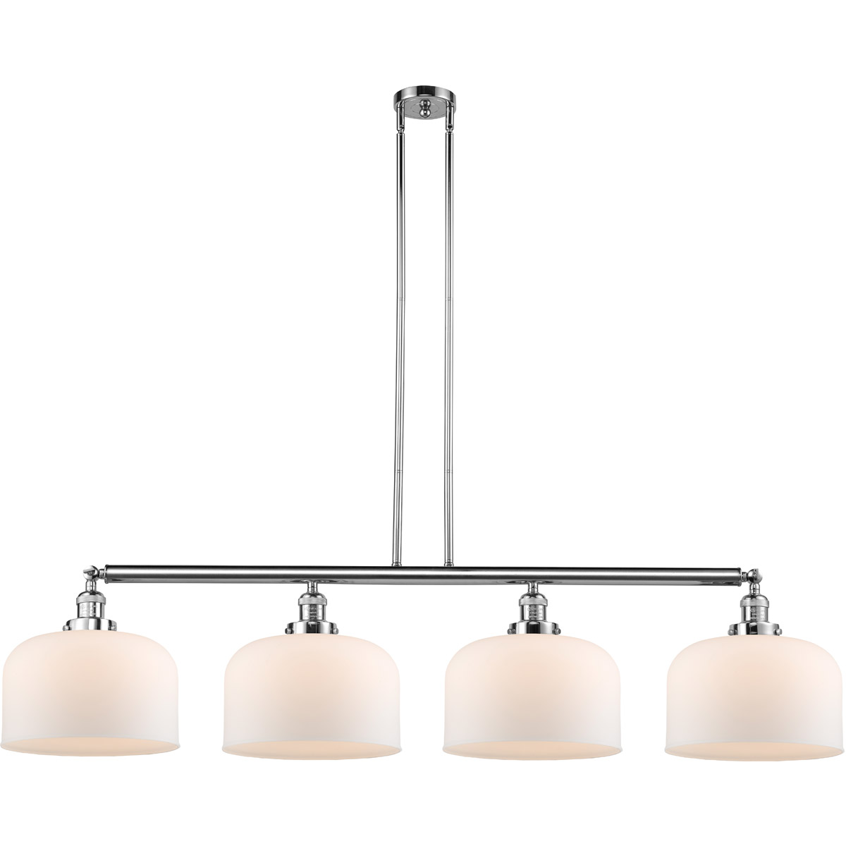 Innovations Lighting 214-PC-G71-L Franklin Restoration X-Large Bell 4 Light 54 inch Polished Chrome Island Light Ceiling Light in Matte White Glass, F