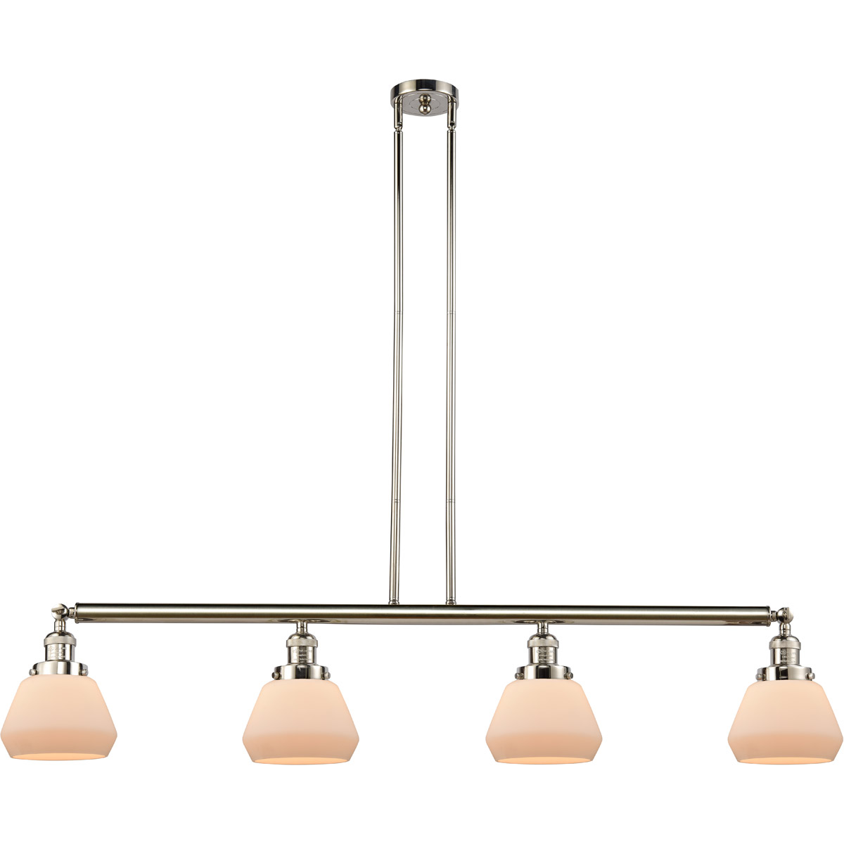 Innovations Lighting 214-PN-G171-LED Franklin Restoration Fulton LED 51.38 inch Polished Nickel Island Light Ceiling Light in Matte White Glass, Frank