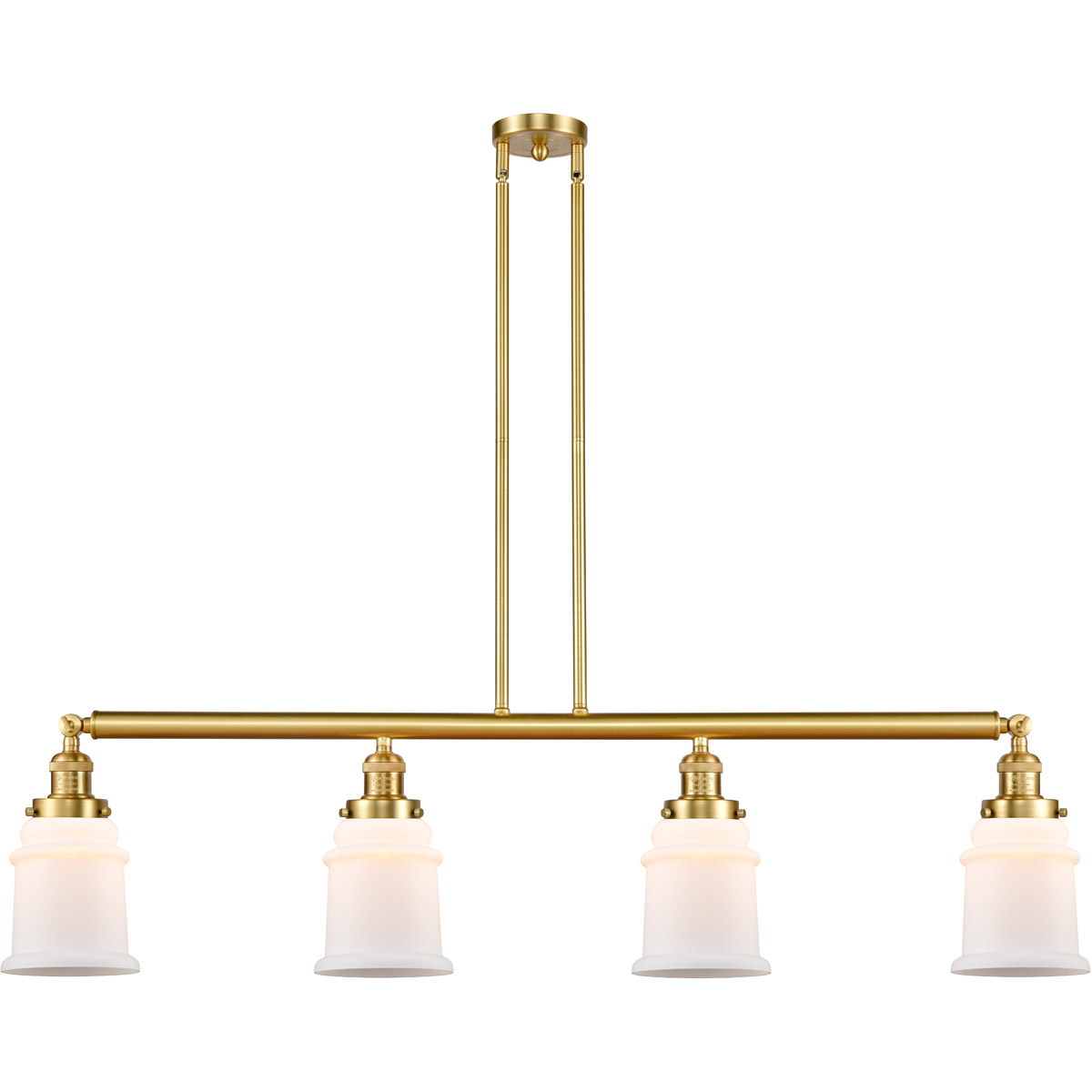 Innovations Lighting 214-AB-G181 Franklin Restoration Canton 4 Light 50.63 inch Antique Brass Island Light Ceiling Light in Matte White Glass, Frankli