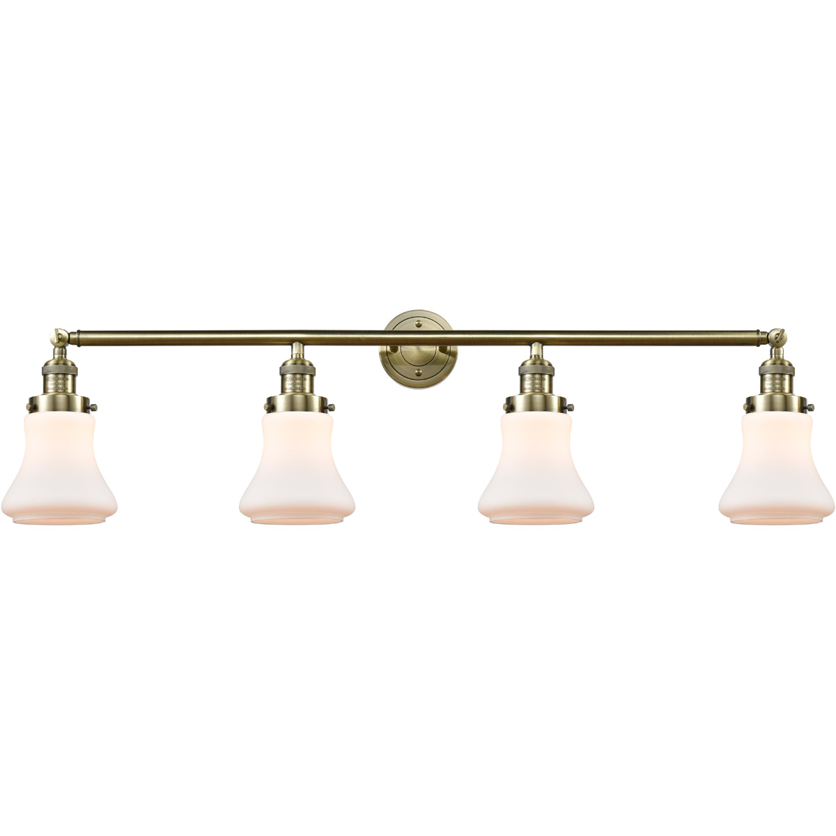 Innovations Lighting 215-AB-G191 Franklin Restoration Bellmont 4 Light 42 inch Antique Brass Bath Vanity Light Wall Light in Incandescent, Matte White
