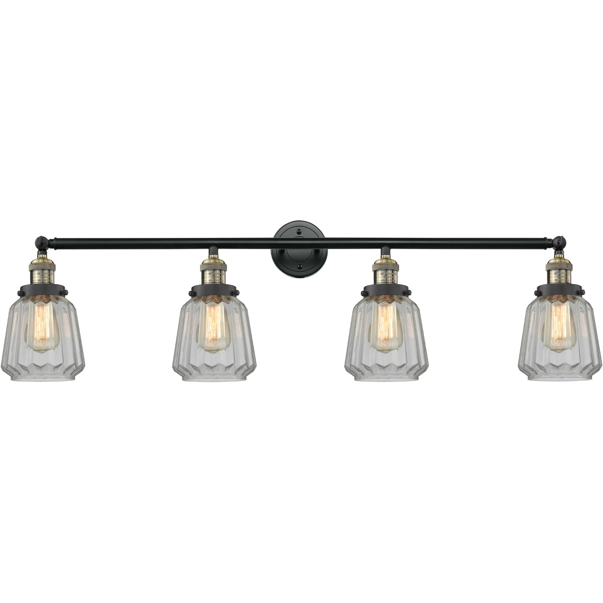 Innovations Lighting 215-BAB-G142-LED Franklin Restoration Chatham LED 42 inch Black Antique Brass Bath Vanity Light Wall Light in Clear Glass, Frankl