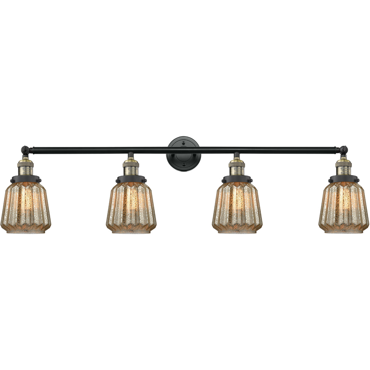 Innovations Lighting 215-BAB-G146-LED Franklin Restoration Chatham LED 42 inch Black Antique Brass Bath Vanity Light Wall Light in Mercury Glass, Fran