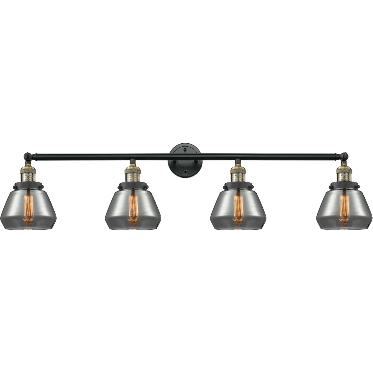 Innovations Lighting 215-BAB-G173-LED Franklin Restoration Fulton LED 43 inch Black Antique Brass Bath Vanity Light Wall Light in Plated Smoke Glass, 