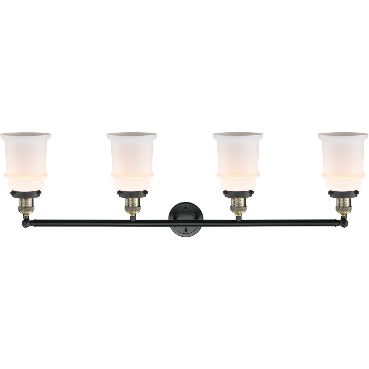 Innovations Lighting 215-BAB-G181-LED Franklin Restoration Canton LED 42 inch Black Antique Brass Bath Vanity Light Wall Light in Matte White Glass, F