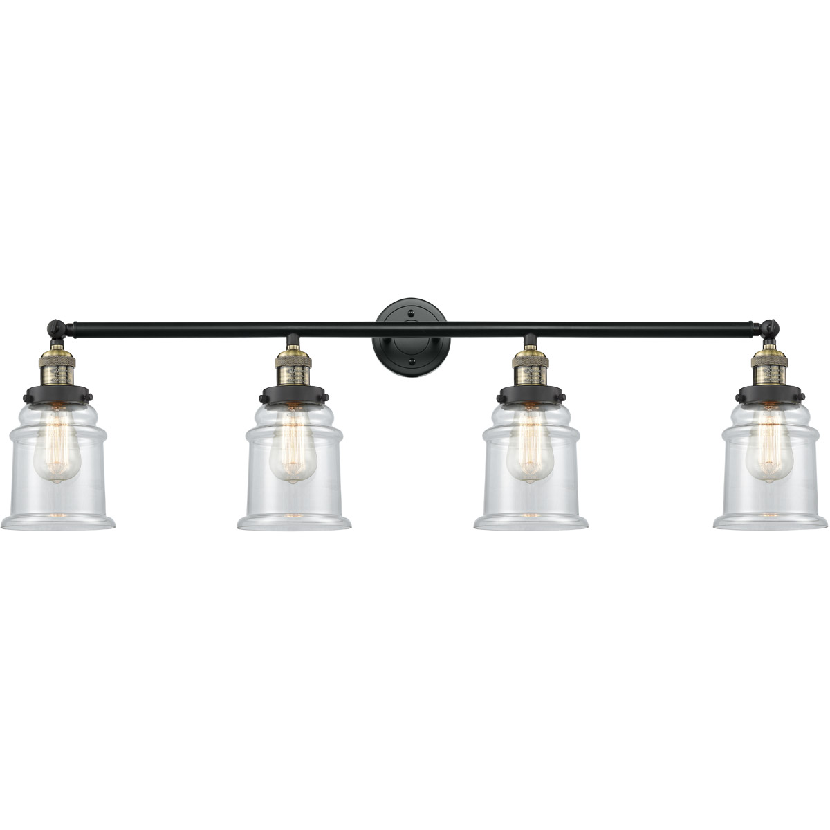 Innovations Lighting 215-BAB-G182-LED Franklin Restoration Canton LED 42 inch Black Antique Brass Bath Vanity Light Wall Light in Clear Glass, Frankli