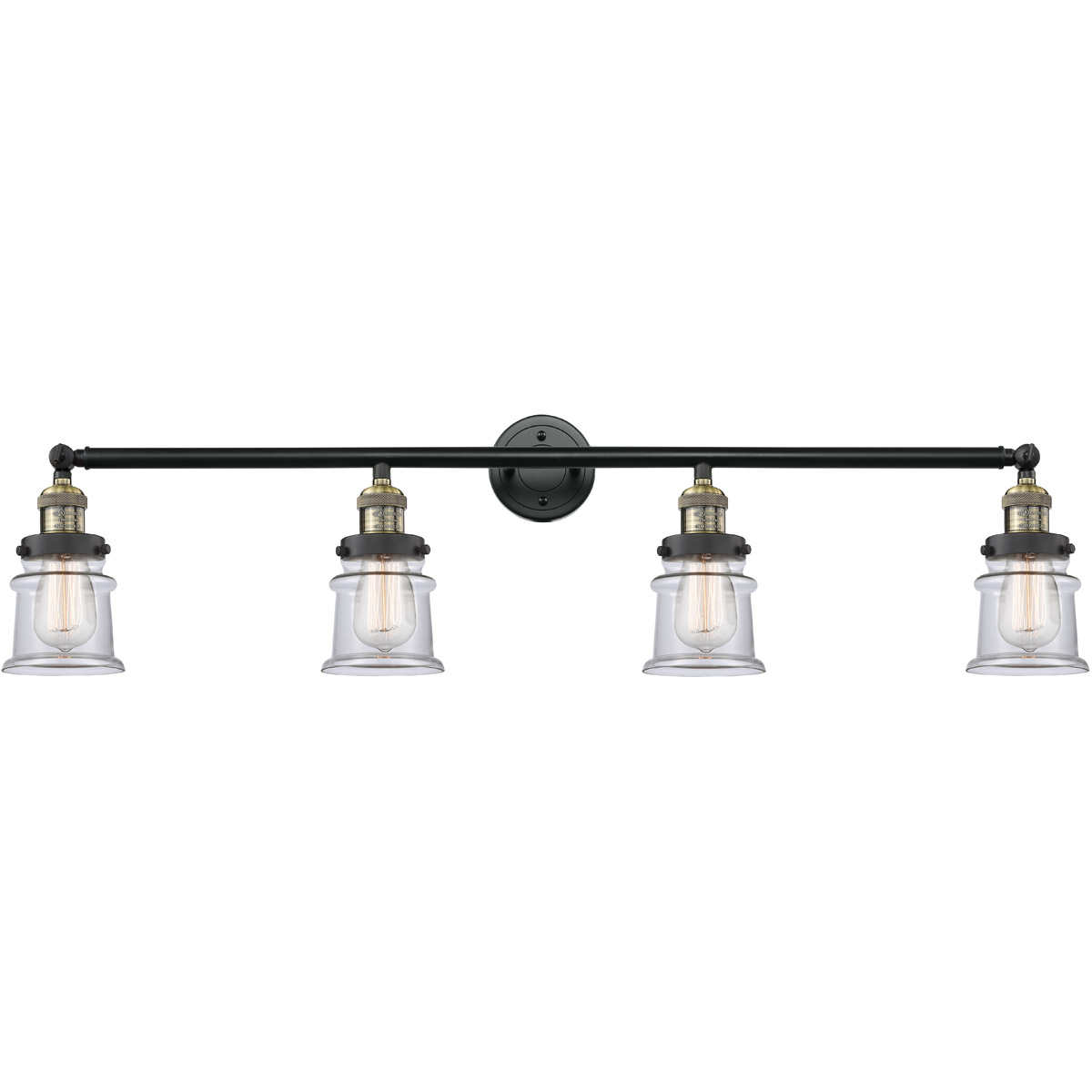 Innovations Lighting 215-BAB-G182S-LED Franklin Restoration Small Canton LED 42 inch Black Antique Brass Bath Vanity Light Wall Light in Clear Glass,