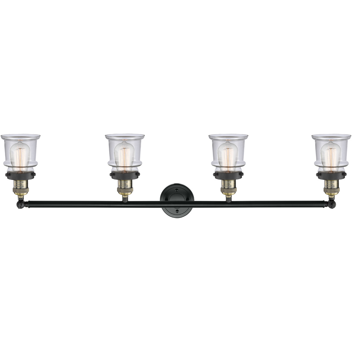 Innovations Lighting 215-BAB-G182S Franklin Restoration Small Canton 4 Light 42 inch Black Antique Brass Bath Vanity Light Wall Light in Clear Glass,