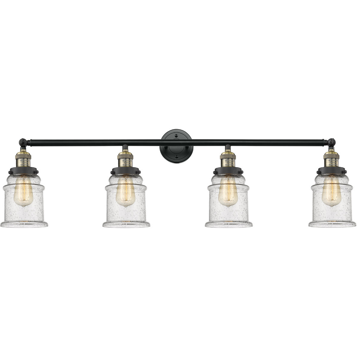 Innovations Lighting 215-BAB-G184 Franklin Restoration Canton 4 Light 42 inch Black Antique Brass Bath Vanity Light Wall Light in Seedy Glass, Frankli
