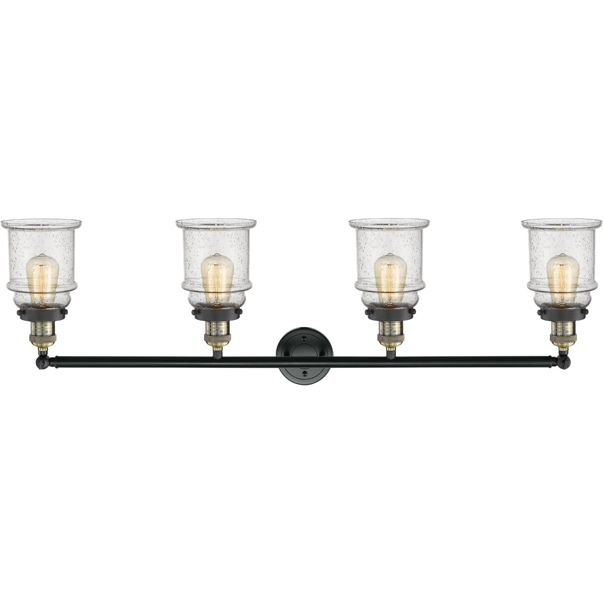 Innovations Lighting 215-BAB-G184-LED Franklin Restoration Canton LED 42 inch Black Antique Brass Bath Vanity Light Wall Light in Seedy Glass, Frankli