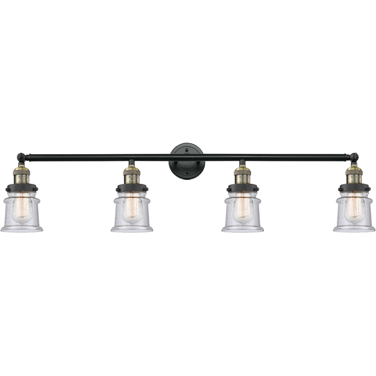 Innovations Lighting 215-BAB-G184S Franklin Restoration Small Canton 4 Light 42 inch Black Antique Brass Bath Vanity Light Wall Light in Seedy Glass,