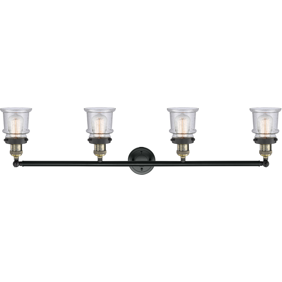 Innovations Lighting 215-BAB-G184S-LED Franklin Restoration Small Canton LED 42 inch Black Antique Brass Bath Vanity Light Wall Light in Seedy Glass,