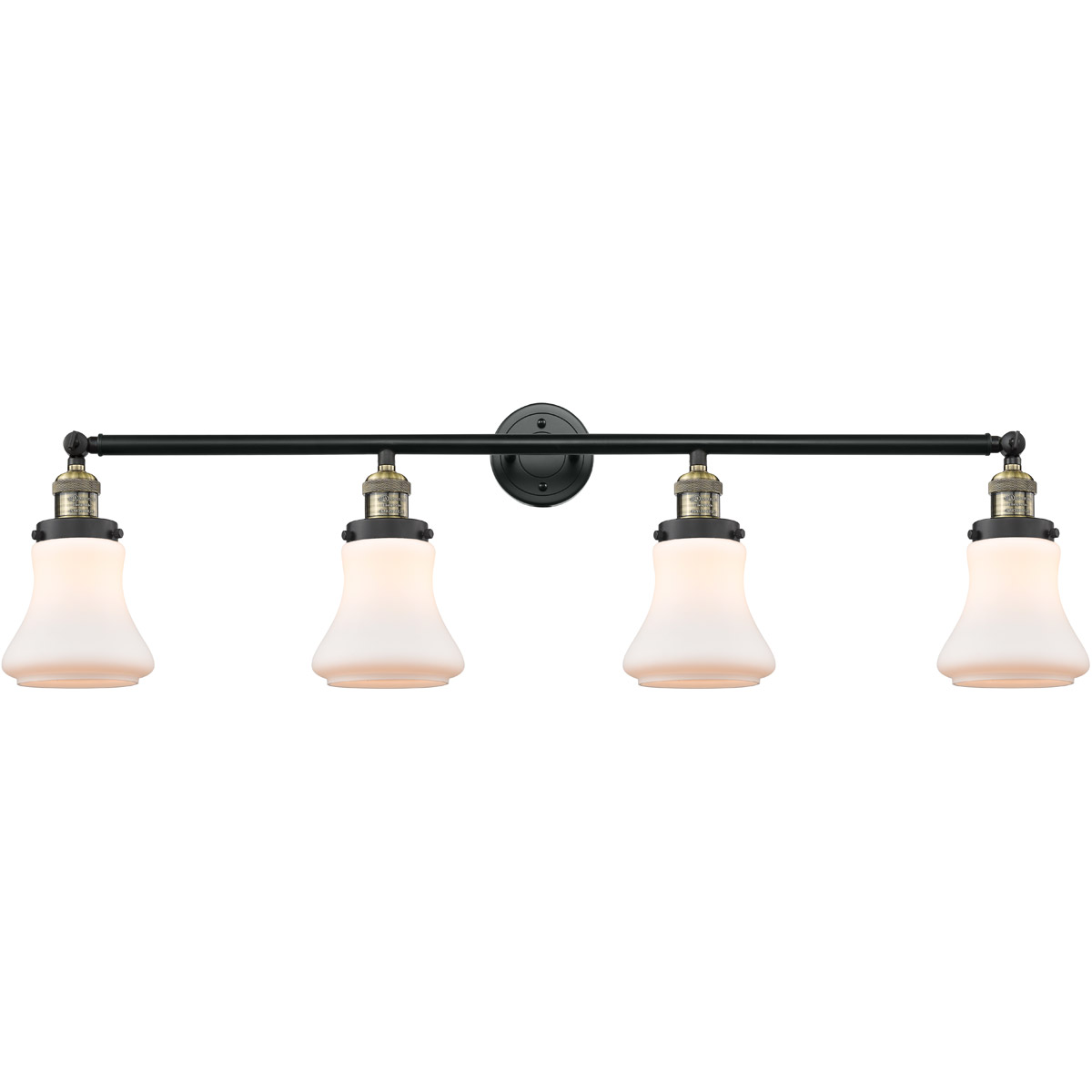 Innovations Lighting 215-BAB-G191-LED Franklin Restoration Bellmont LED 42 inch Black Antique Brass Bath Vanity Light Wall Light in Matte White Glass,