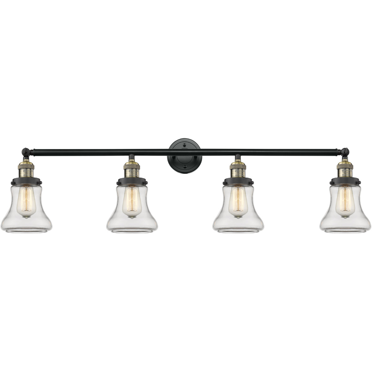 Innovations Lighting 215-BAB-G192 Franklin Restoration Bellmont 4 Light 42 inch Black Antique Brass Bath Vanity Light Wall Light in Clear Glass, Frank