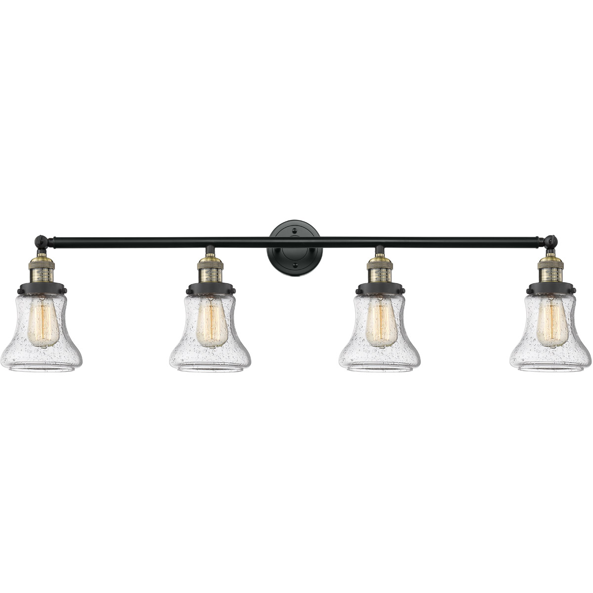 Innovations Lighting 215-BAB-G194-LED Franklin Restoration Bellmont LED 42 inch Black Antique Brass Bath Vanity Light Wall Light in Seedy Glass, Frank