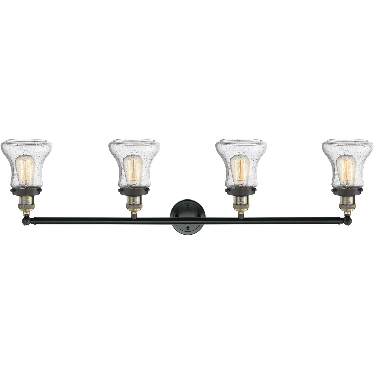 Innovations Lighting 215-BAB-G194 Franklin Restoration Bellmont 4 Light 42 inch Black Antique Brass Bath Vanity Light Wall Light in Seedy Glass, Frank