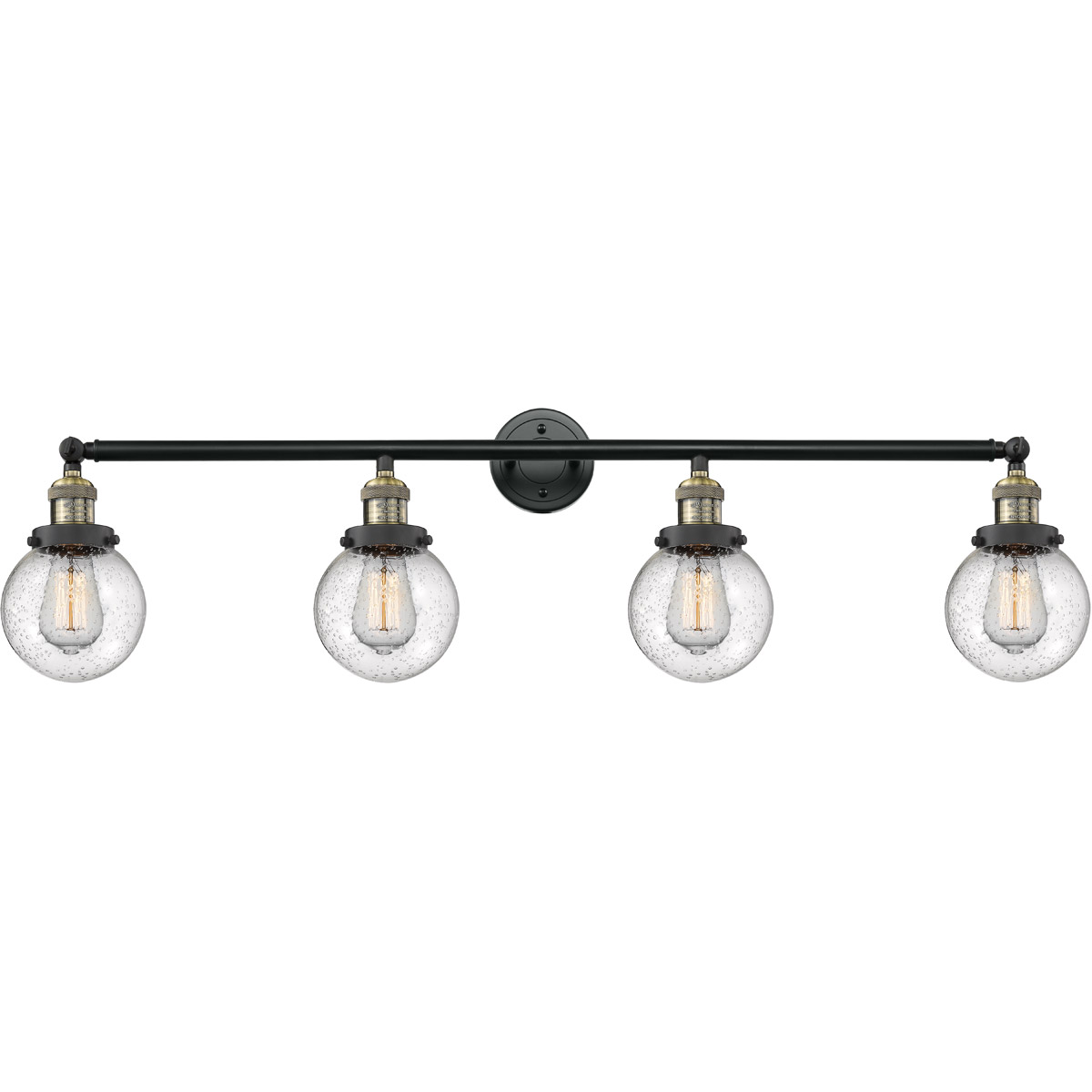 Innovations Lighting 215-BAB-G204-6-LED Franklin Restoration Beacon LED 42 inch Black Antique Brass Bath Vanity Light Wall Light in Seedy Glass, Frank