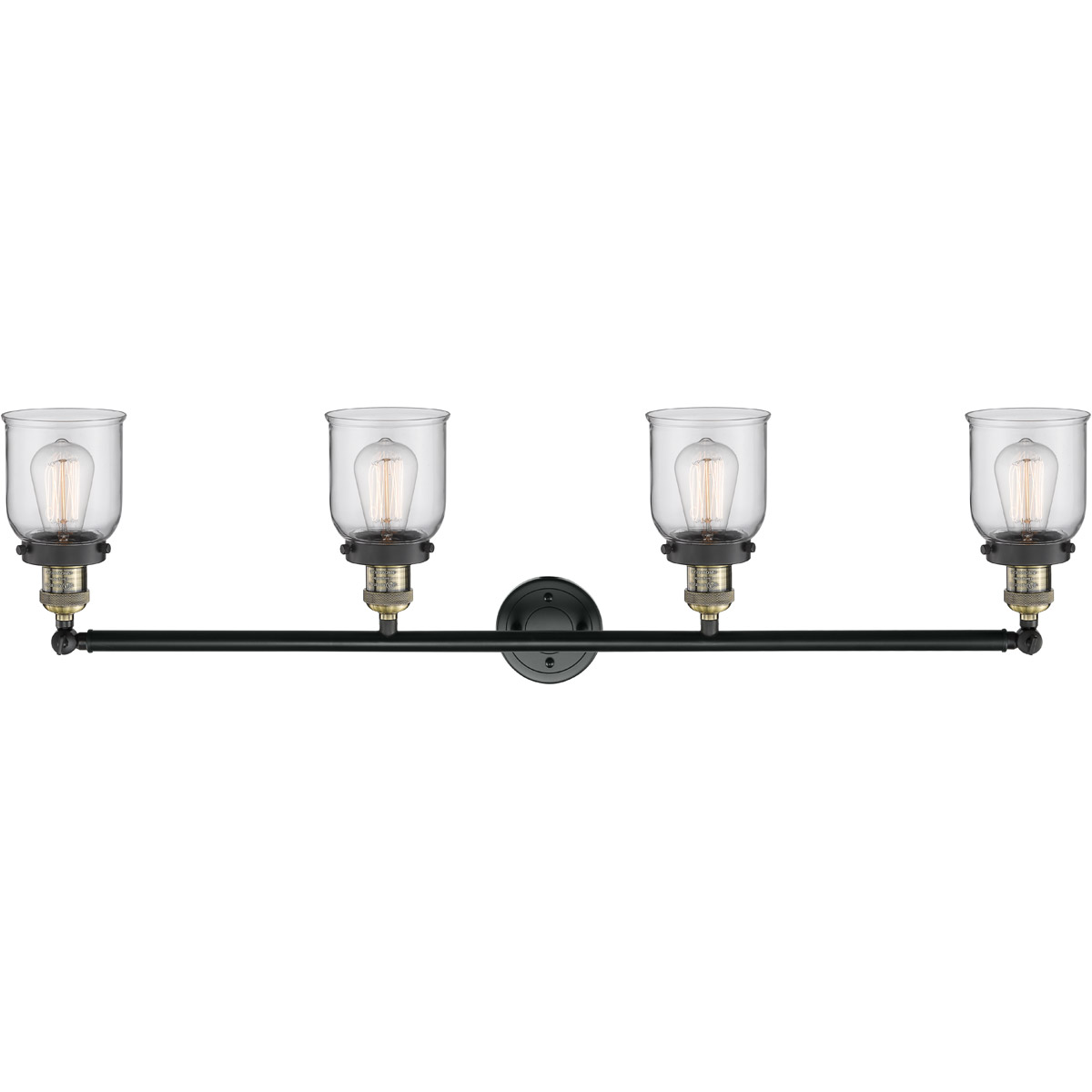 Innovations Lighting 215-BAB-G52-LED Franklin Restoration Small Bell LED 42 inch Black Antique Brass Bath Vanity Light Wall Light in Clear Glass, Fran