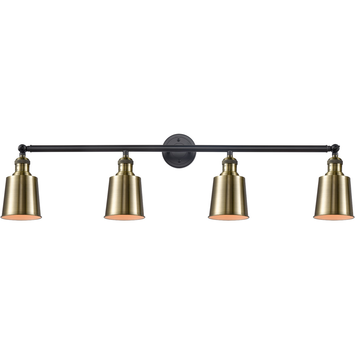 Innovations Lighting 215-BAB-M9-AB-LED Franklin Restoration Addison LED 42 inch Black Antique Brass Bath Vanity Light Wall Light, Franklin Restoration