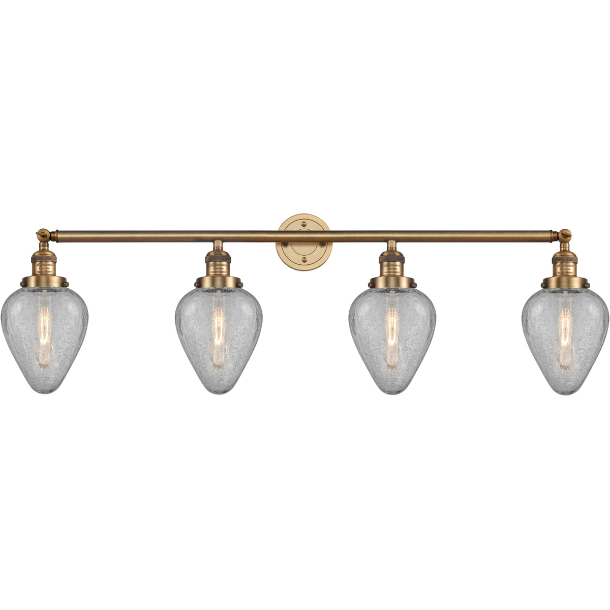 Innovations Lighting 215-BB-G165-LED Franklin Restoration Geneseo LED 43 inch Brushed Brass Bath Vanity Light Wall Light, Franklin Restoration
