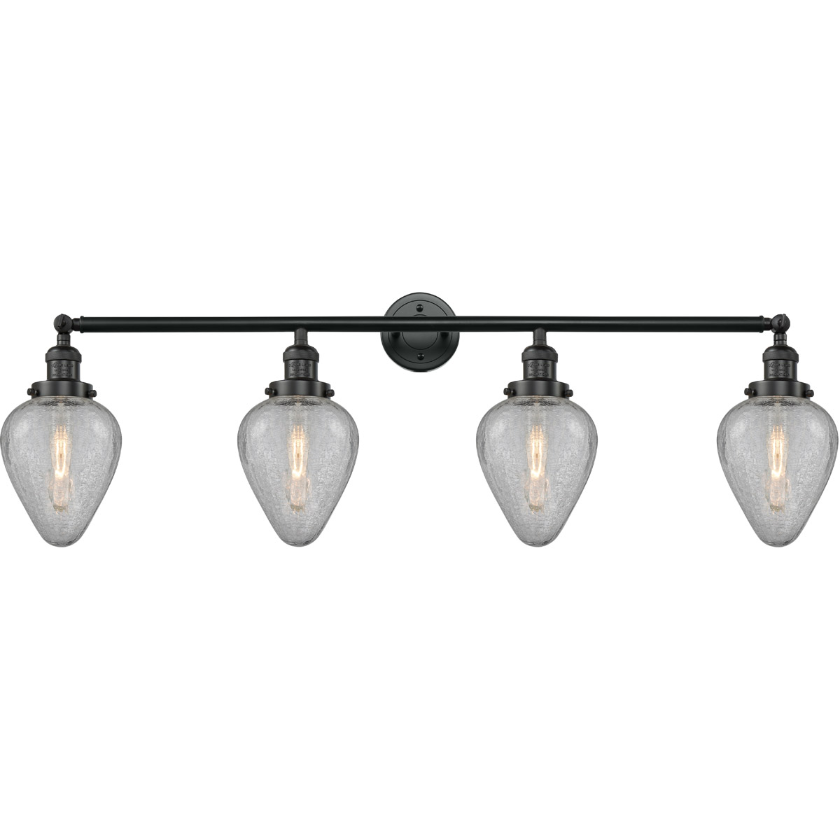 Innovations Lighting 215-BK-G165 Franklin Restoration Geneseo 4 Light 43 inch Matte Black Bath Vanity Light Wall Light, Franklin Restoration