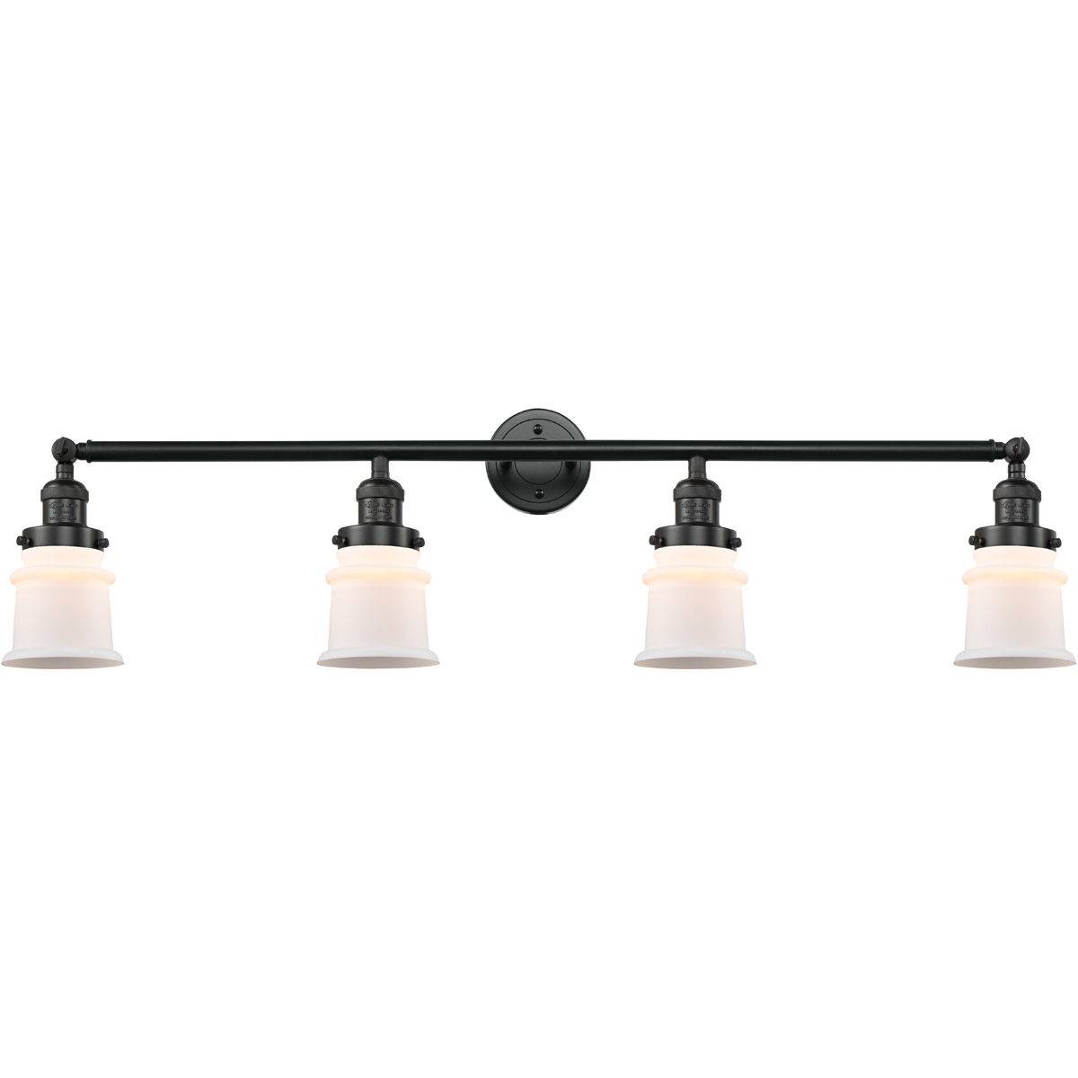 Innovations Lighting 215-BK-G181S-LED Franklin Restoration Small Canton LED 42 inch Matte Black Bath Vanity Light Wall Light in Matte White Glass, Fra