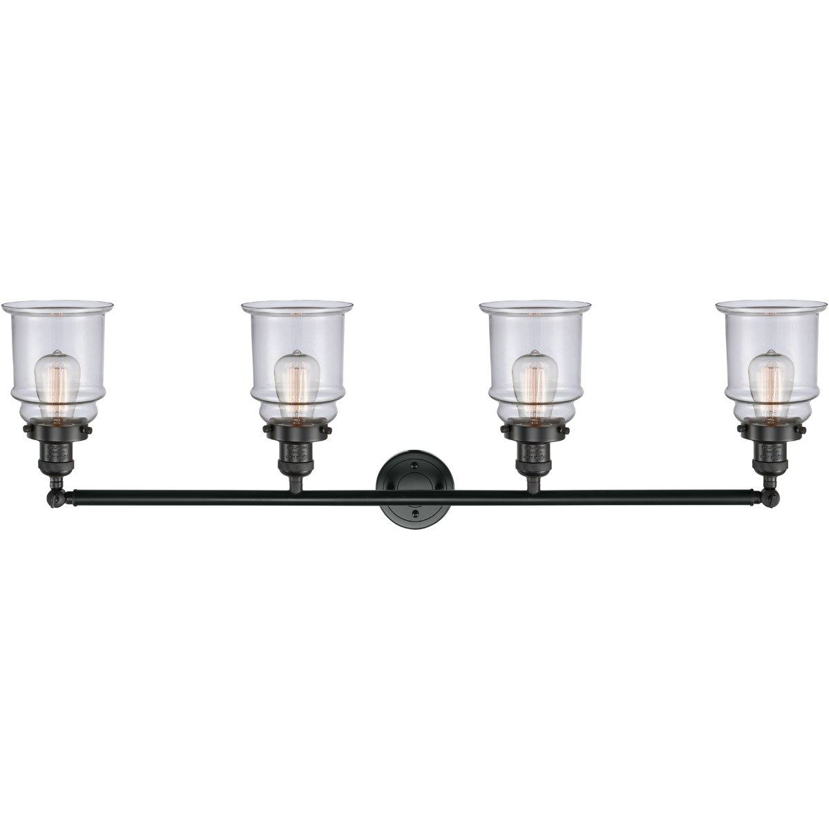 Innovations Lighting 215-BK-G182 Franklin Restoration Canton 4 Light 42 inch Matte Black Bath Vanity Light Wall Light in Clear Glass, Franklin Restora