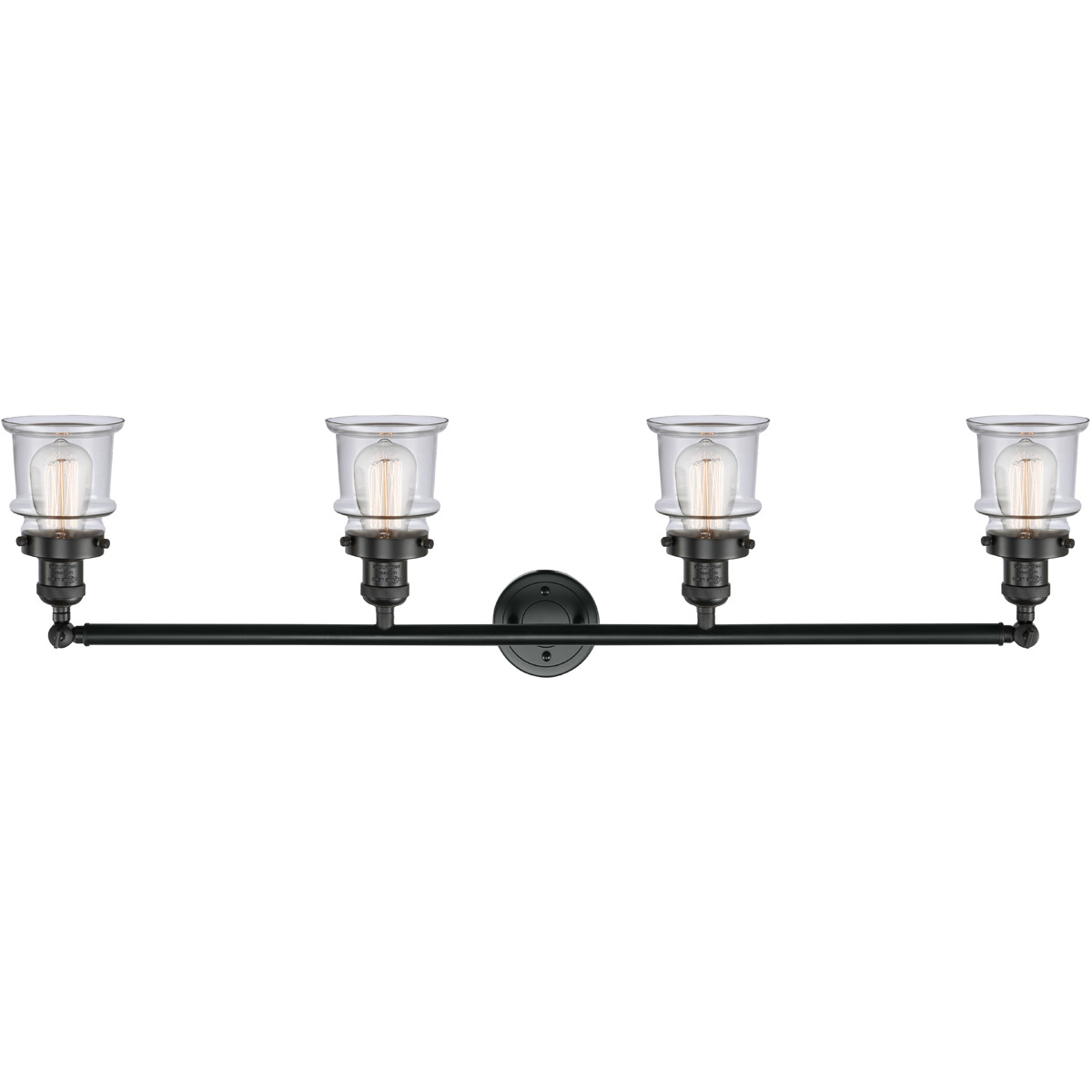 Innovations Lighting 215-BK-G182S-LED Franklin Restoration Small Canton LED 42 inch Matte Black Bath Vanity Light Wall Light in Clear Glass, Franklin