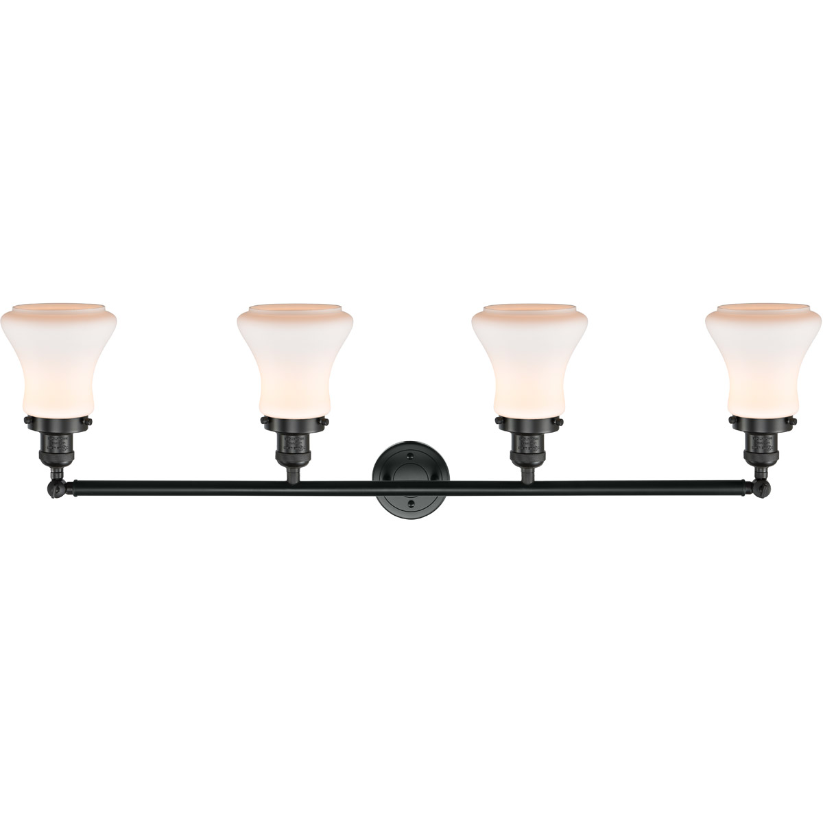 Innovations Lighting 215-BK-G191-LED Franklin Restoration Bellmont LED 42 inch Matte Black Bath Vanity Light Wall Light in Matte White Glass, Franklin