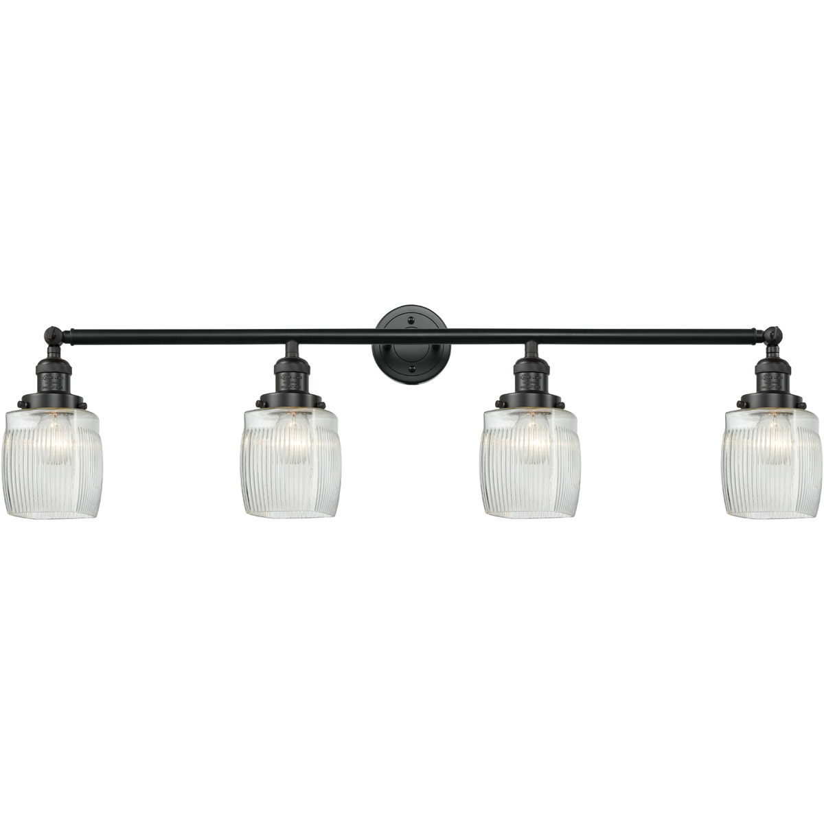 Innovations Lighting 215-BK-G302-LED Franklin Restoration Colton LED 42 inch Matte Black Bath Vanity Light Wall Light, Franklin Restoration