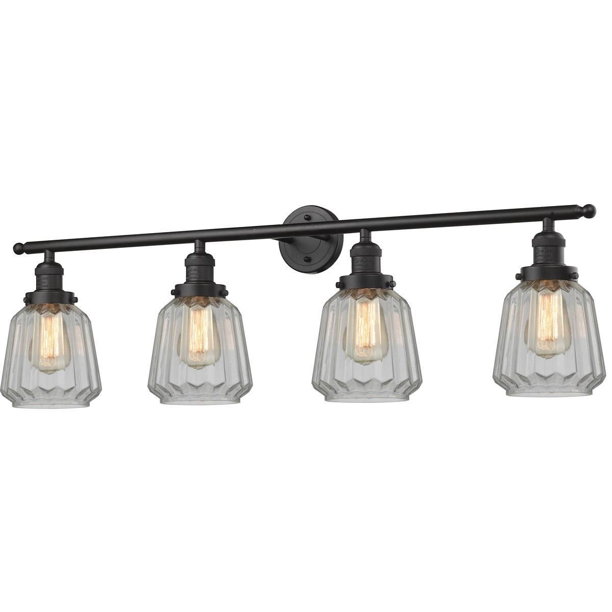 Innovations Lighting 215-OB-G142-LED Franklin Restoration Chatham LED 42 inch Oil Rubbed Bronze Bath Vanity Light Wall Light in Clear Glass, Franklin 