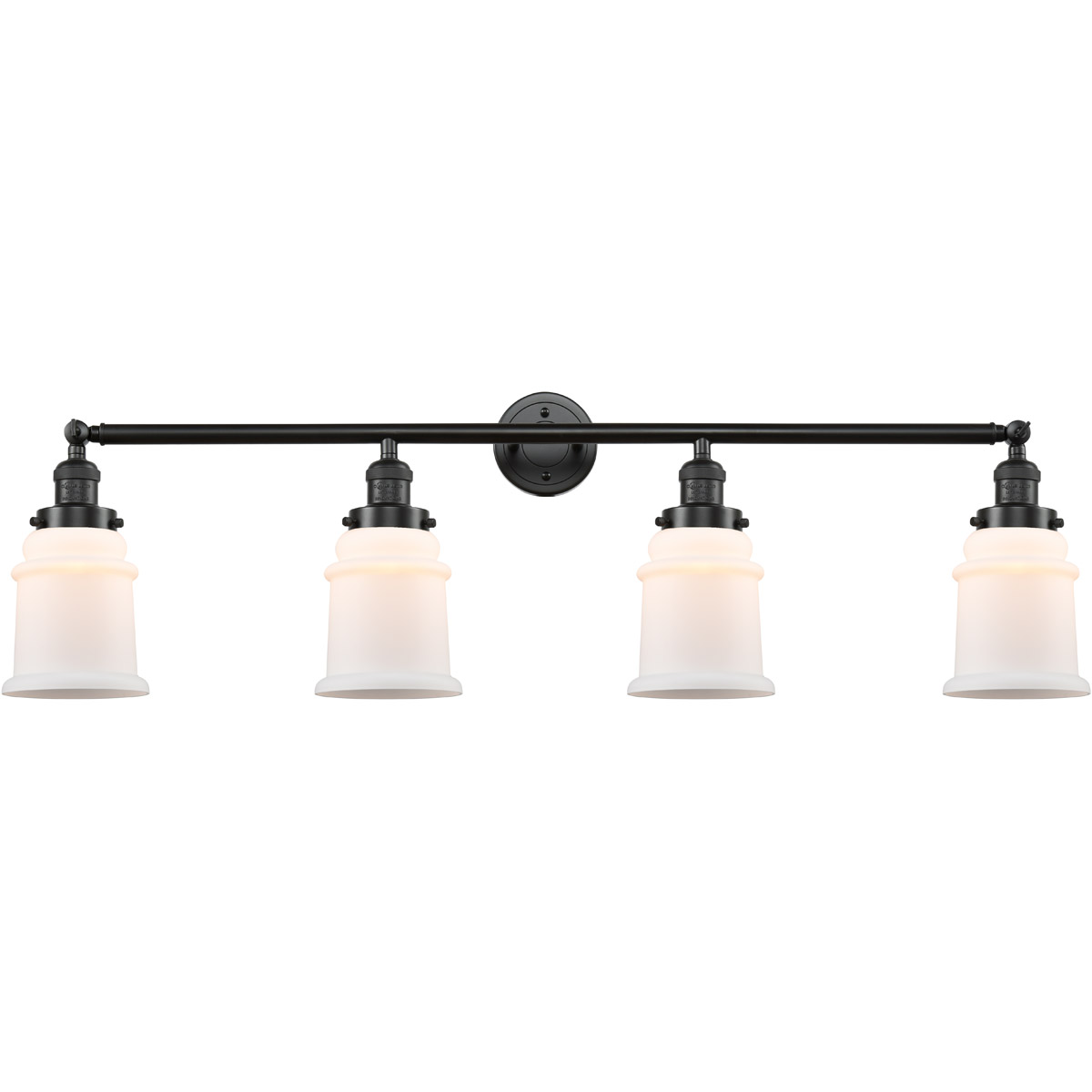 Innovations Lighting 215-OB-G181 Franklin Restoration Canton 4 Light 42 inch Oil Rubbed Bronze Bath Vanity Light Wall Light in Matte White Glass, Fran