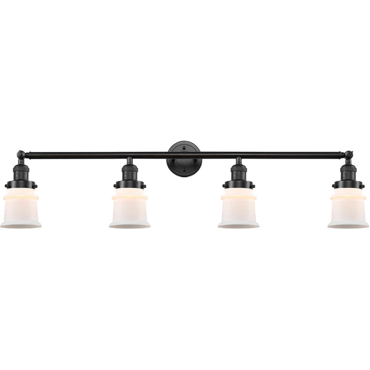 Innovations Lighting 215-OB-G181S Franklin Restoration Small Canton 4 Light 42 inch Oil Rubbed Bronze Bath Vanity Light Wall Light in Matte White Glas