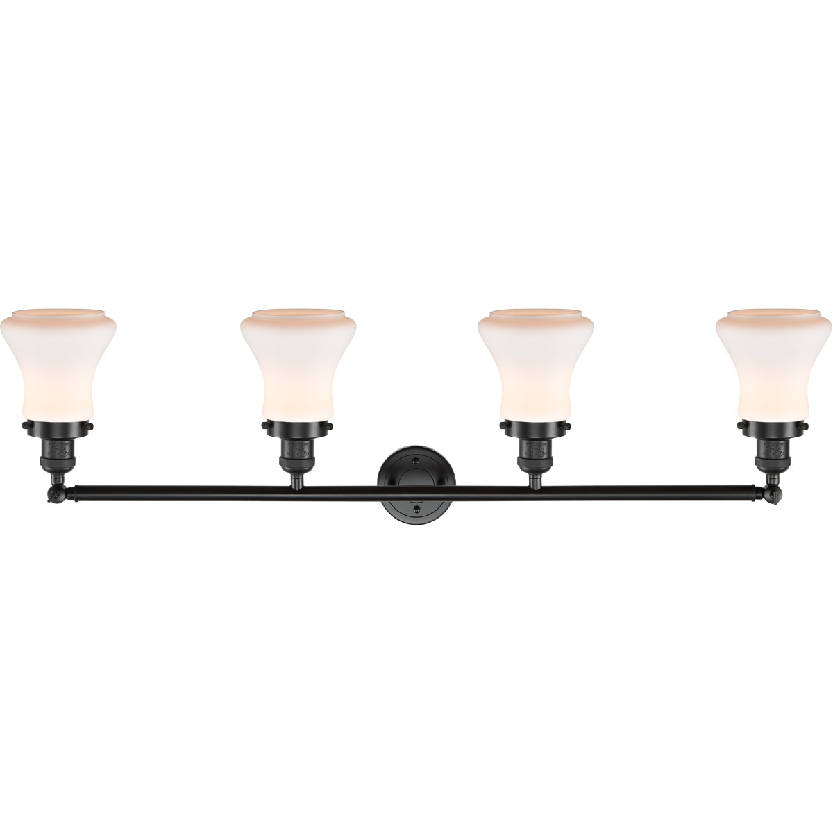 Innovations Lighting 215-OB-G191 Franklin Restoration Bellmont 4 Light 42 inch Oil Rubbed Bronze Bath Vanity Light Wall Light in Matte White Glass, Fr