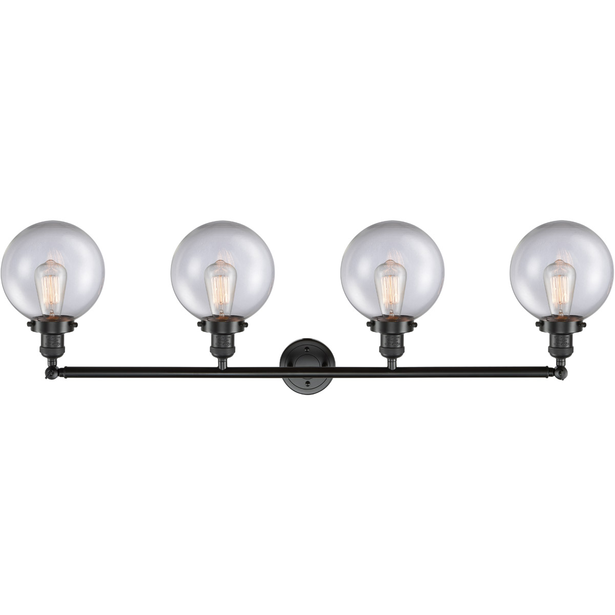 Innovations Lighting 215-OB-G202-8 Franklin Restoration Large Beacon 4 Light 44 inch Oil Rubbed Bronze Bath Vanity Light Wall Light in Clear Glass, Fr