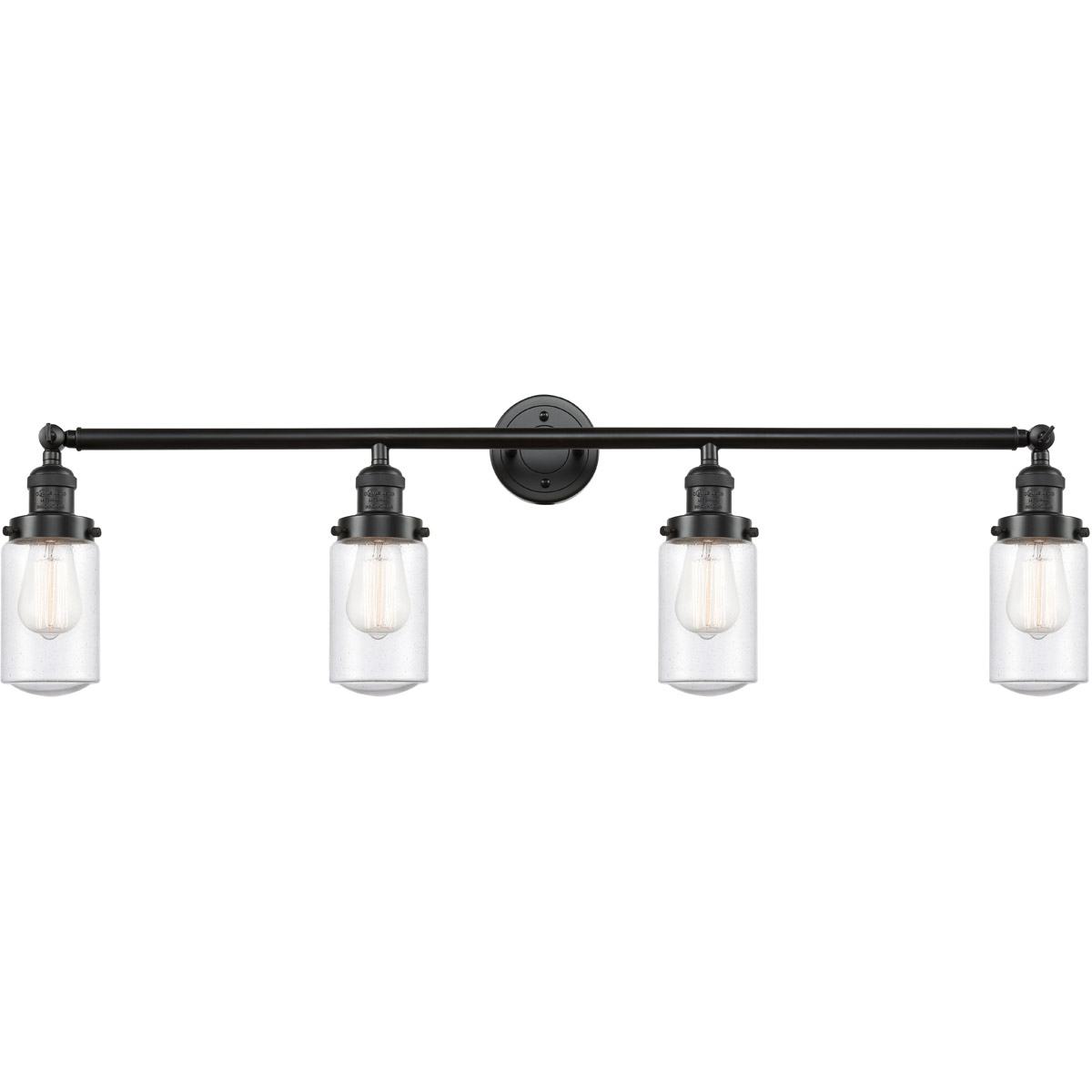 Innovations Lighting 215-OB-G314-LED Franklin Restoration Dover LED 43 inch Oil Rubbed Bronze Bath Vanity Light Wall Light in Seedy Glass, Franklin Re