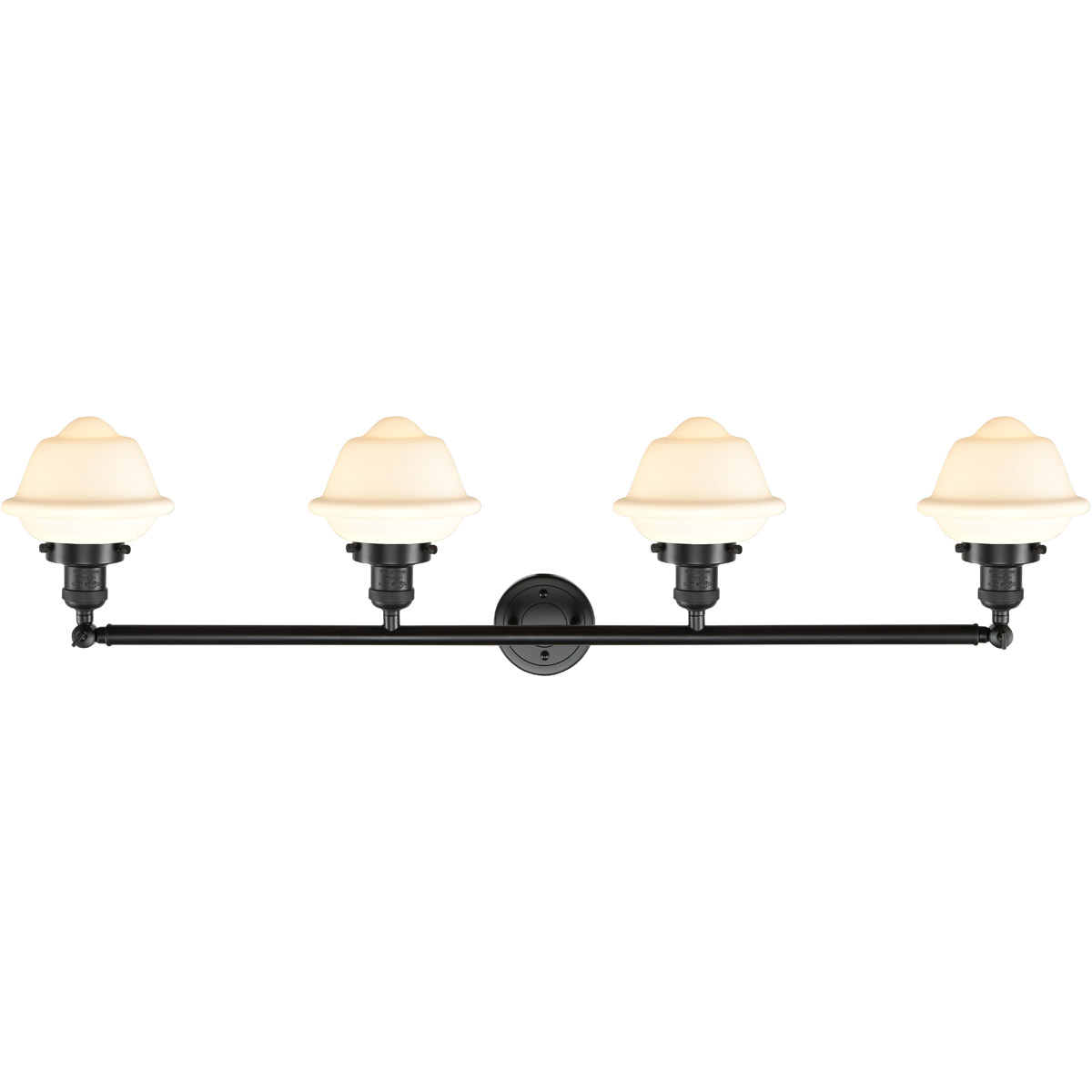 Innovations Lighting 215-OB-G531 Franklin Restoration Small Oxford 4 Light 46 inch Oil Rubbed Bronze Bath Vanity Light Wall Light in Matte White Glass