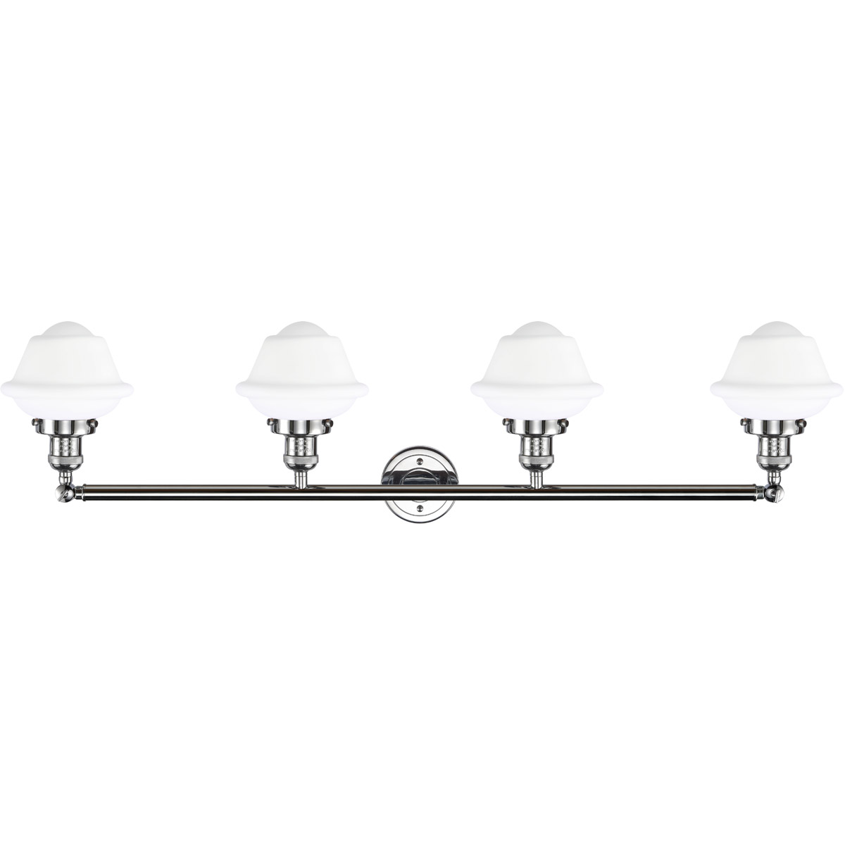 Innovations Lighting 215-PC-G531 Franklin Restoration Small Oxford 4 Light 46 inch Polished Chrome Bath Vanity Light Wall Light in Matte White Glass,