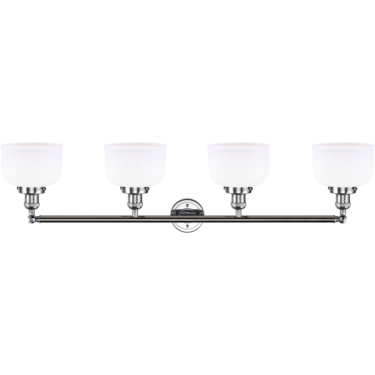 Innovations Lighting 215-PC-G71 Franklin Restoration Large Bell 4 Light 44 inch Polished Chrome Bath Vanity Light Wall Light in Matte White Glass, Fra