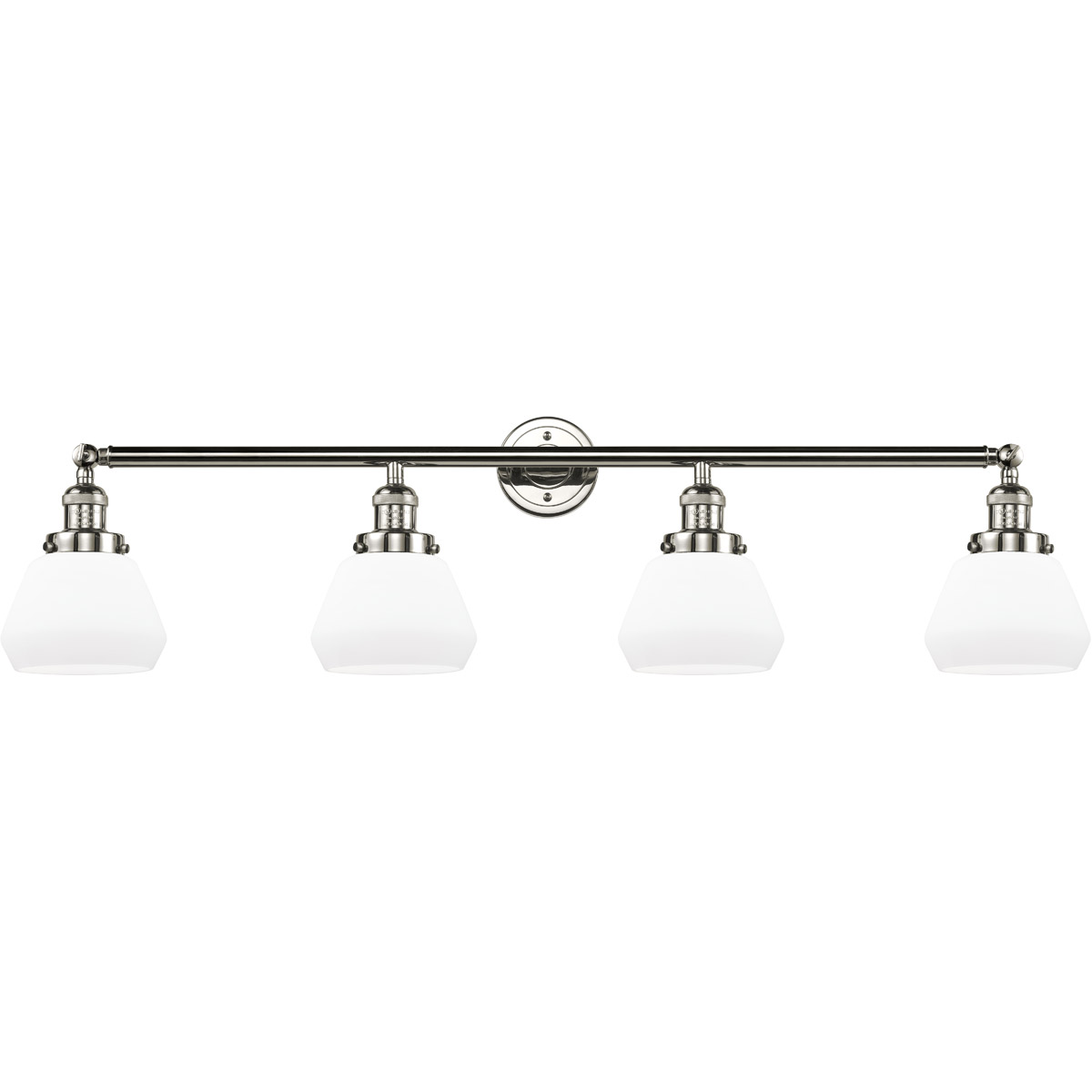 Innovations Lighting 215-PN-G171 Franklin Restoration Fulton 4 Light 43 inch Polished Nickel Bath Vanity Light Wall Light in Matte White Glass, Frankl