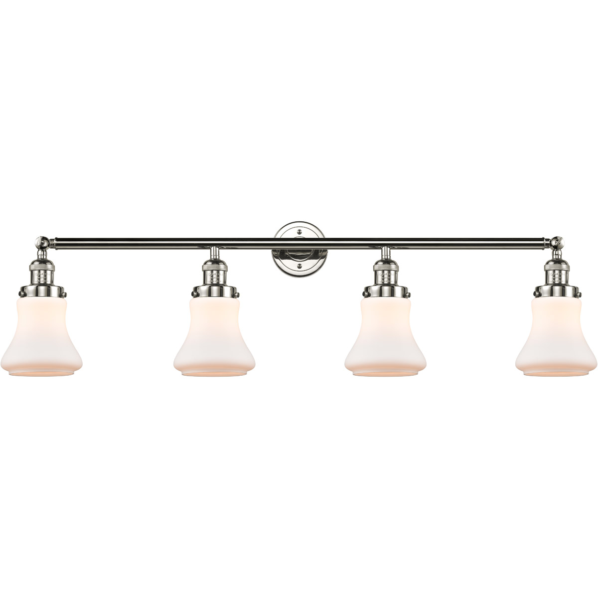 Innovations Lighting 215-PN-G191 Franklin Restoration Bellmont 4 Light 42 inch Polished Nickel Bath Vanity Light Wall Light in Matte White Glass, Fran