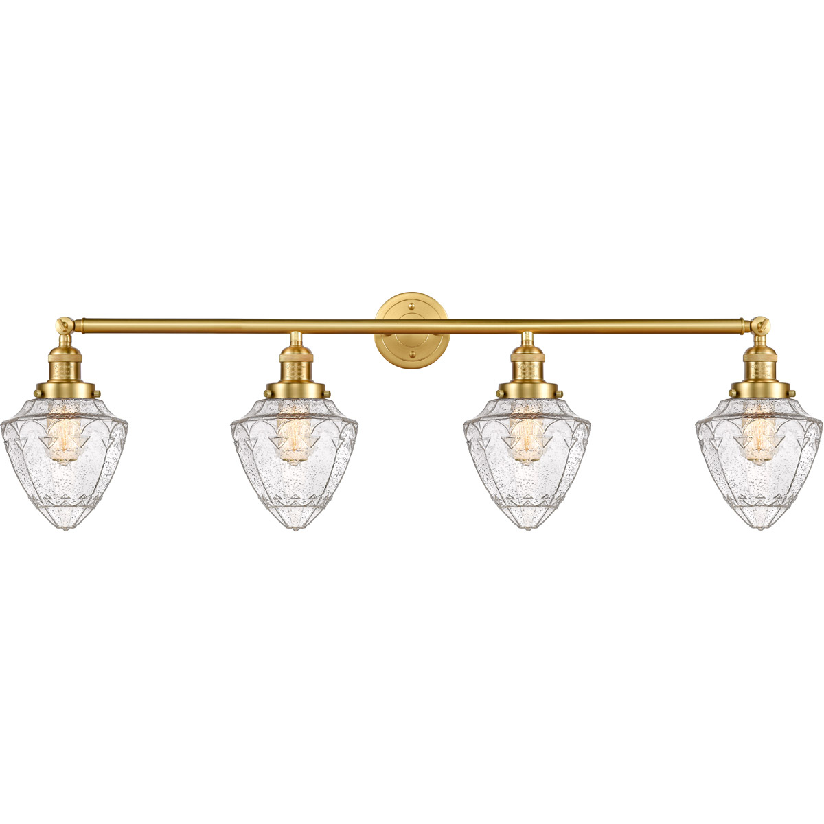Innovations Lighting 215-SG-G664-7-LED Franklin Restoration Bullet LED 46 inch Satin Gold Bath Vanity Light Wall Light