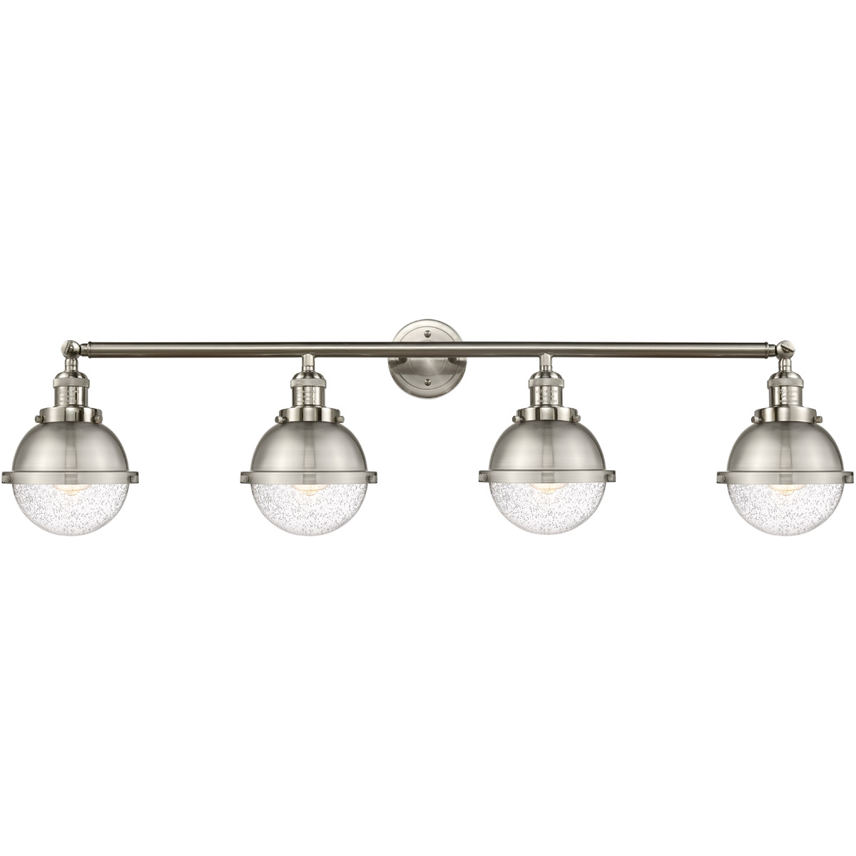 Innovations Lighting 215-SN-HFS-61-SN Franklin Restoration Hampden 4 Light 45.92 inch Brushed Satin Nickel Bath Vanity Light Wall Light in Matte White