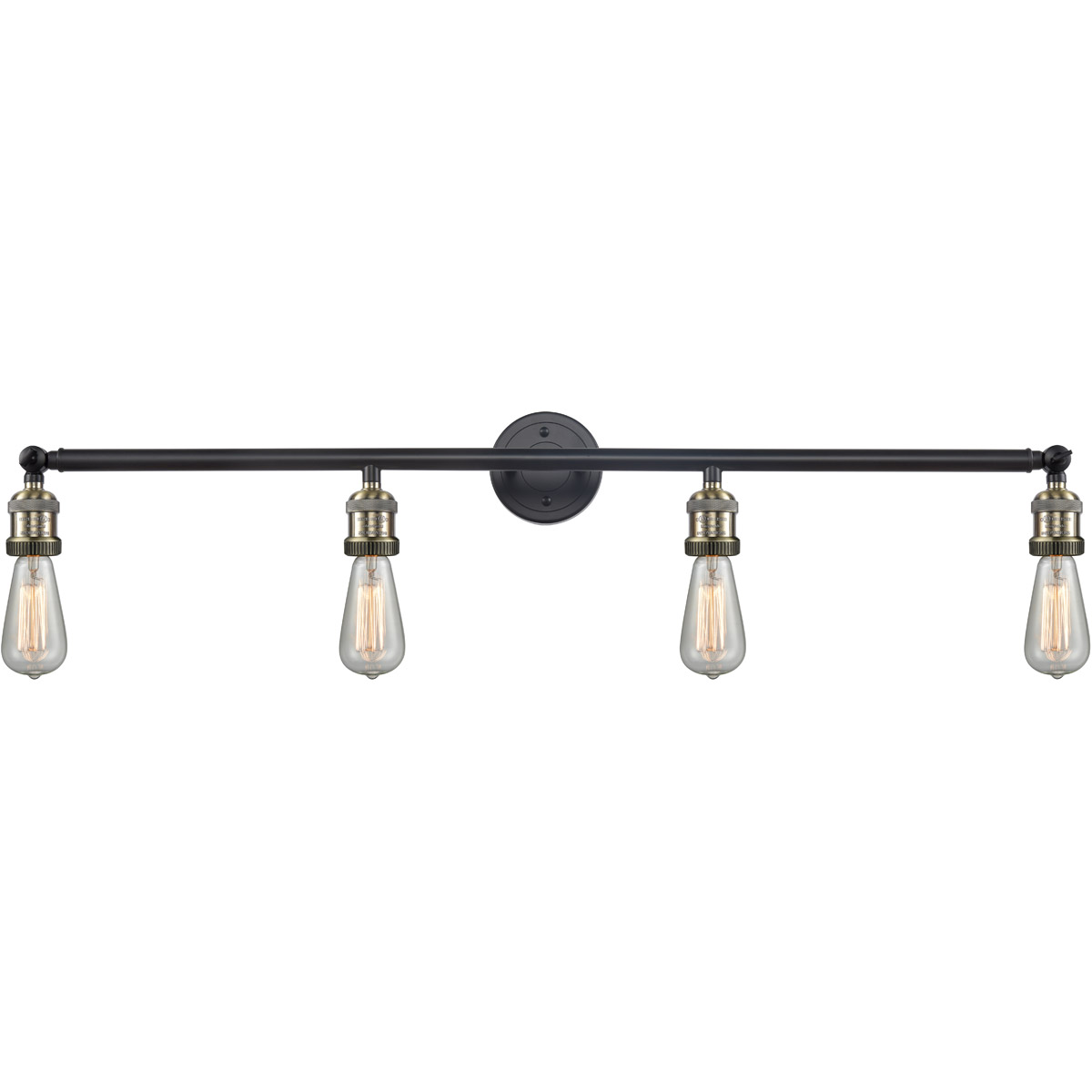 Innovations Lighting 215-BAB-LED Franklin Restoration Bare Bulb LED 42 inch Black Antique Brass Bath Vanity Light Wall Light
