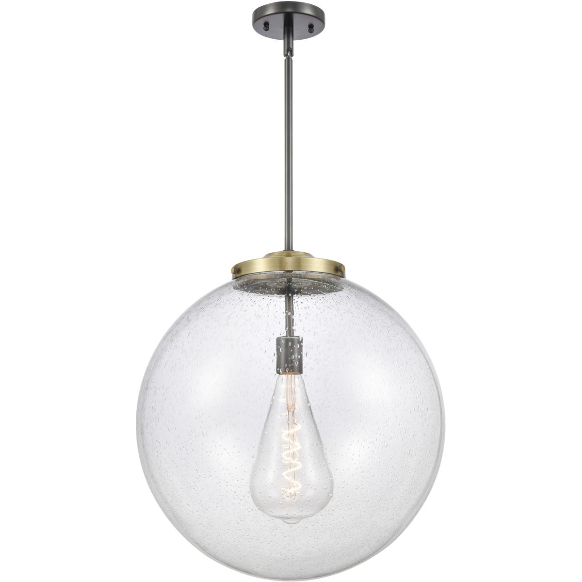 Innovations Lighting 221-1S-BAB-G204-18-LED Franklin Restoration Beacon LED 18 inch Black Antique Brass Pendant Ceiling Light in Seedy