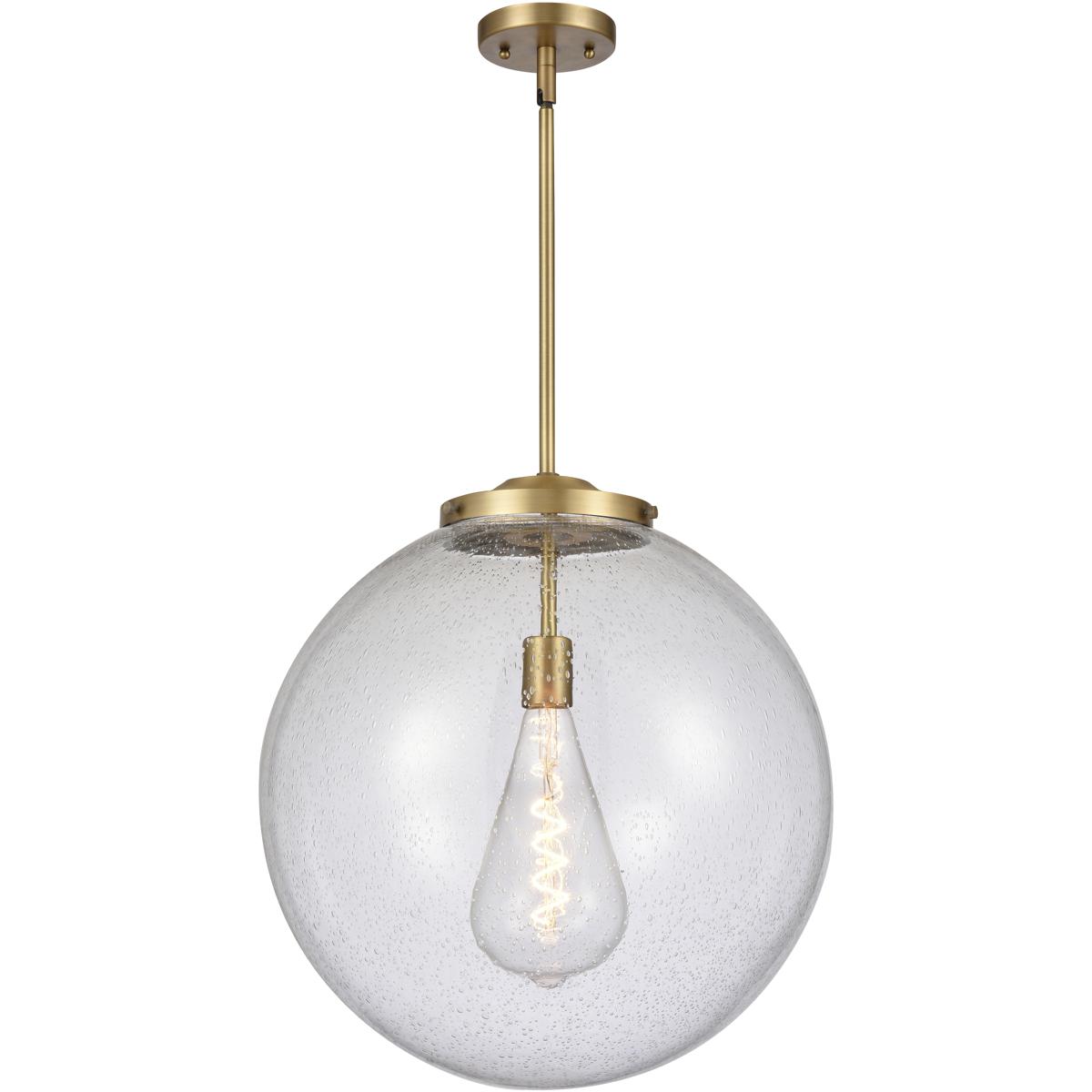 Innovations Lighting 221-1S-BB-G204-18 Franklin Restoration Beacon 1 Light 18 inch Brushed Brass Pendant Ceiling Light in Incandescent, Seedy