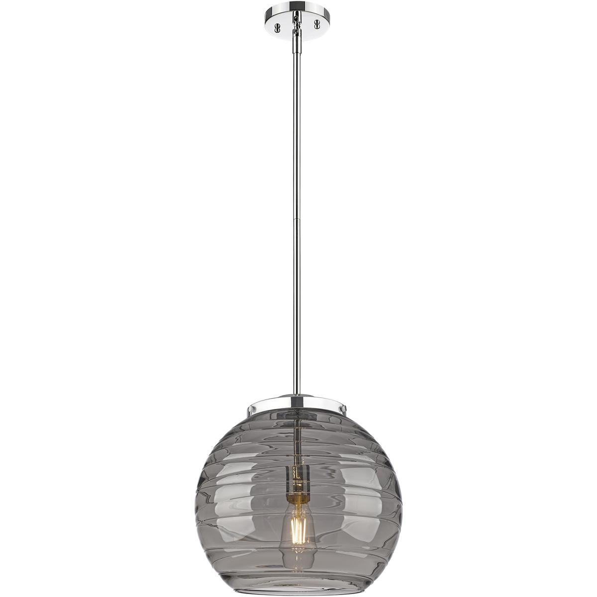 Innovations Lighting 221-1S-PC-G1213-14SM Franklin Restoration Athens Deco Swirl 1 Light 13.75 inch Polished Chrome Stem Hung Pendant Ceiling Light