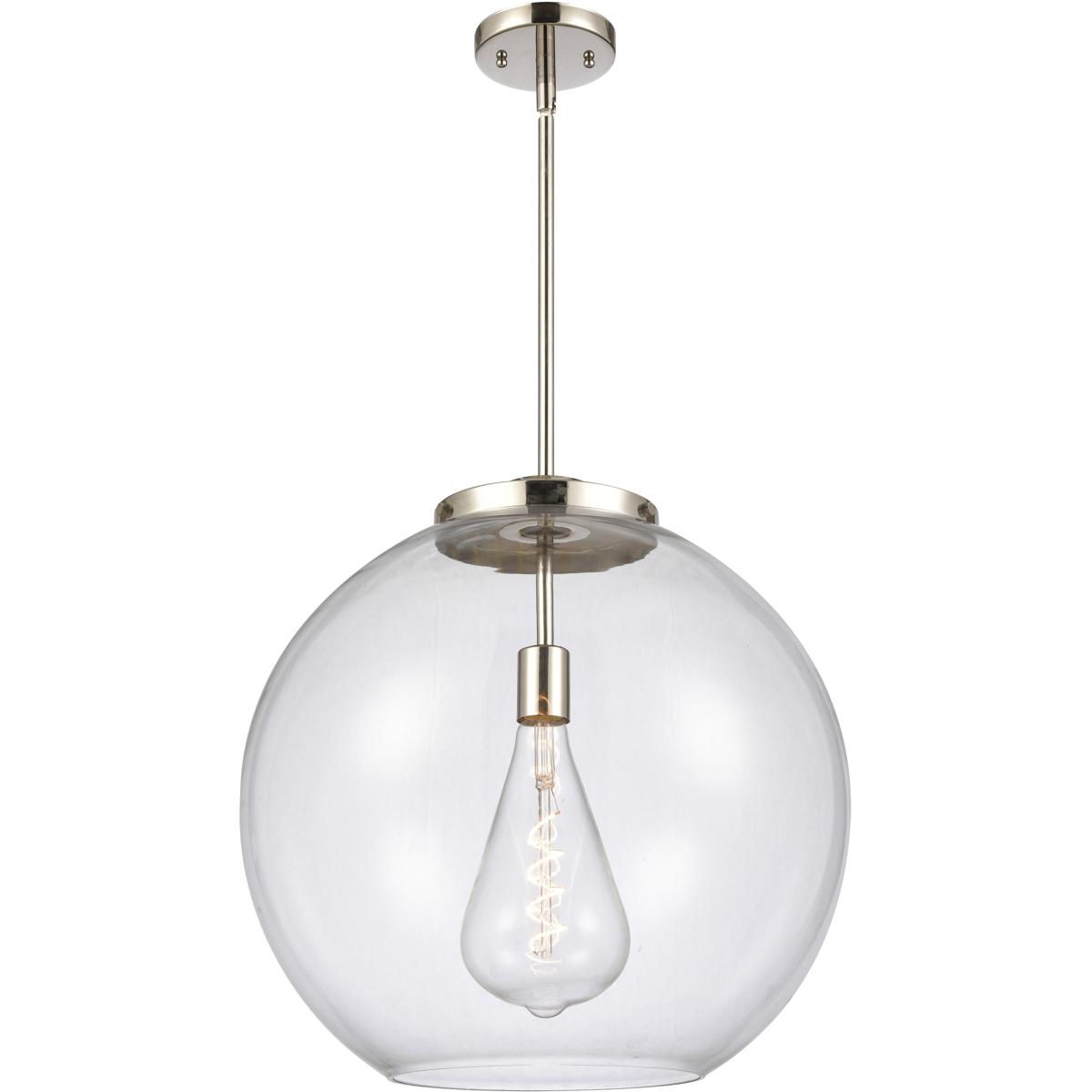 Innovations Lighting 221-1S-PN-G122-18 Ballston Athens 1 Light 17.75 inch Polished Nickel Pendant Ceiling Light in Incandescent, Clear