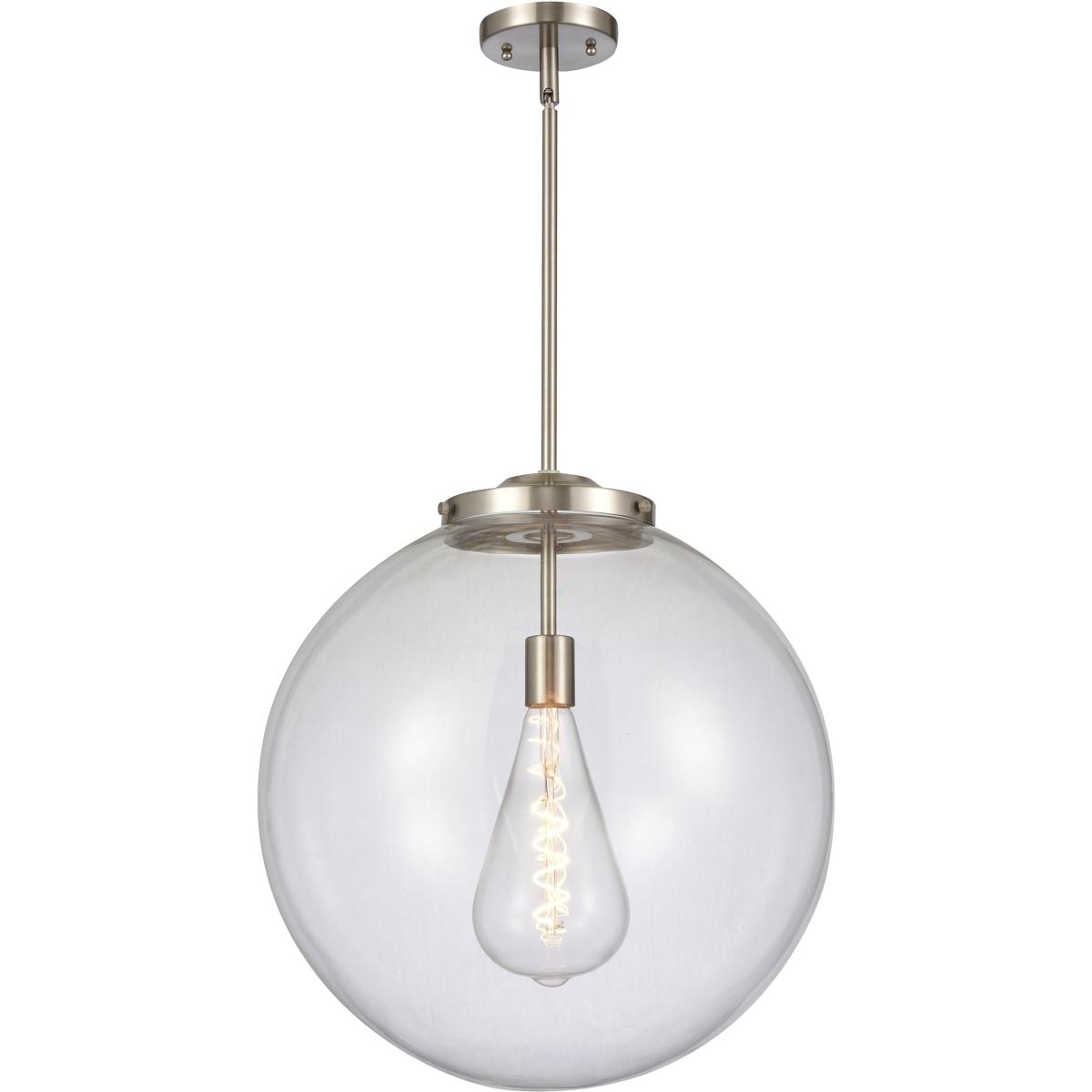 Innovations Lighting 221-1S-SN-G202-18-LED Franklin Restoration Beacon LED 18 inch Brushed Satin Nickel Pendant Ceiling Light in Clear